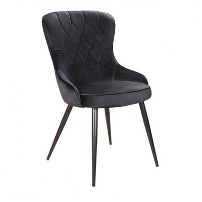 Стул SIGNAL LOTUS Velvet Bluvel 19 черный/черный